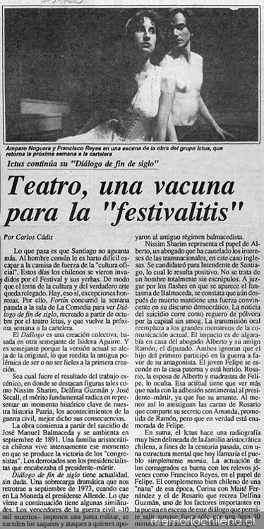 Teatro, una vacuna para la "festivalitis"
