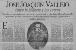 José Joaquín Vallejo, entre la minería y las letras