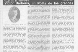 Víctor Barberis, un poeta de los grandes