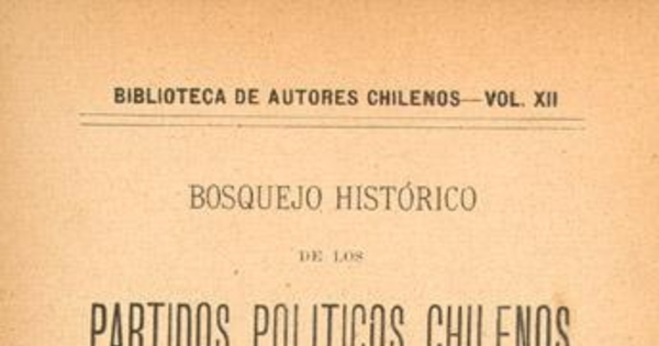 Bosquejo histórico de los partidos políticos chilenos