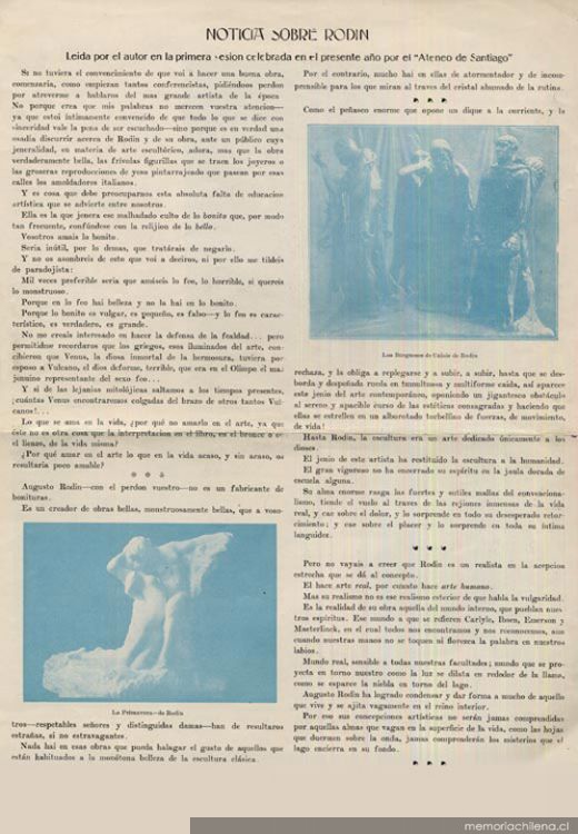 Noticia sobre Rodin