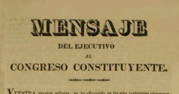 Mensaje del Ejecutivo al Congreso Constituyente, 1828