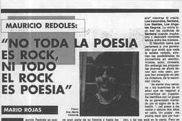 Mauricio Redolés : no toda la poesía es rock, no todo el rock es poesía