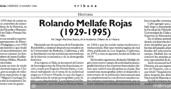 Rolando Mellafe Rojas (1929-1995)