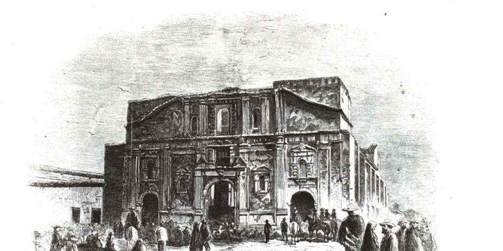 Ruinas de la Iglesia de la Compañía de Santiago después del incendio