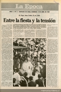 Entre la fiesta y la tensión: el Papa Juan Pablo II en Chile