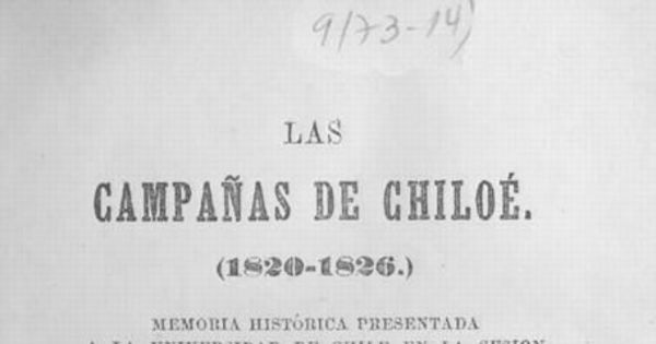 Las campañas de Chiloé : (1820-1826)