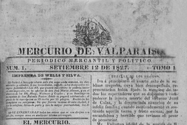 El Mercurio de Valparaíso : n° 1, 12 de septiembre de 1827