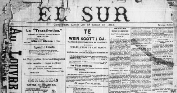 El Sur : año 3, n° 839, 20 de agosto de 1885