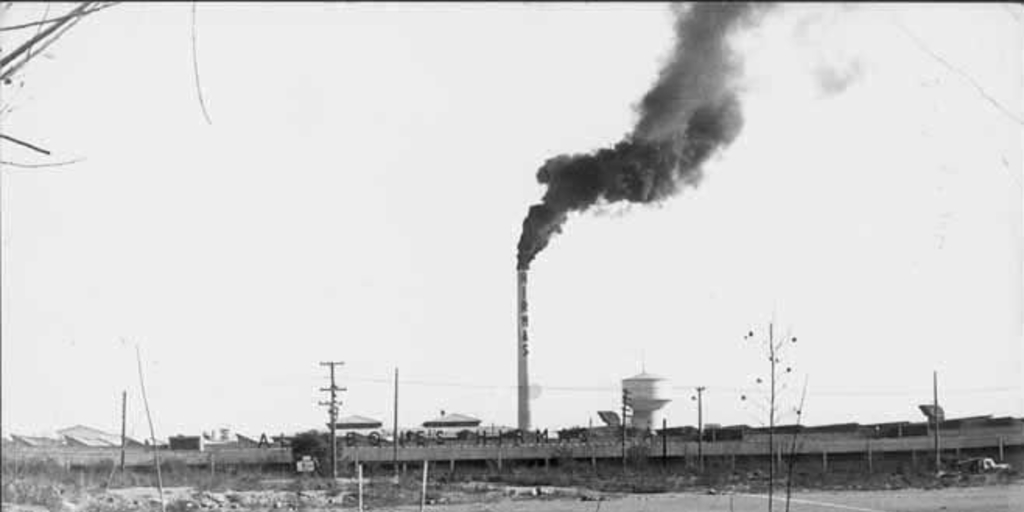 Vista de la industria textil Hirmas, mayo de 1971