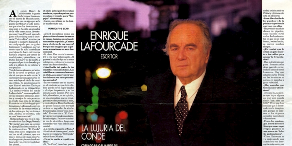Enrique Lafourcade, la lujuria del Conde