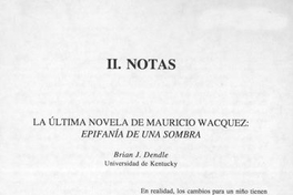 La última novela de Mauricio Wacquez, Epifanía de una sombra