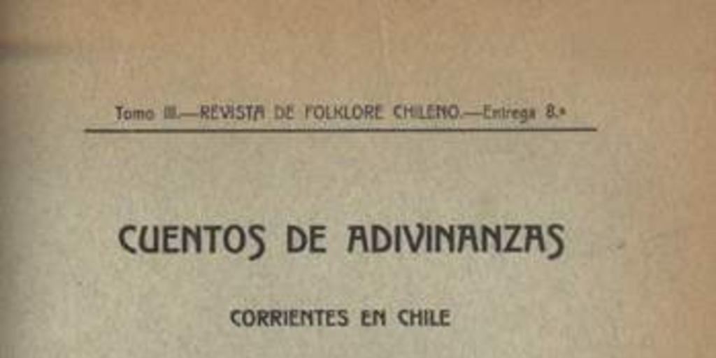 Cuentos de adivinanzas corrientes en Chile
