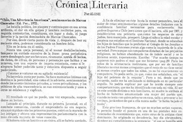 Crónica literaria : Chile, una advertencia americana