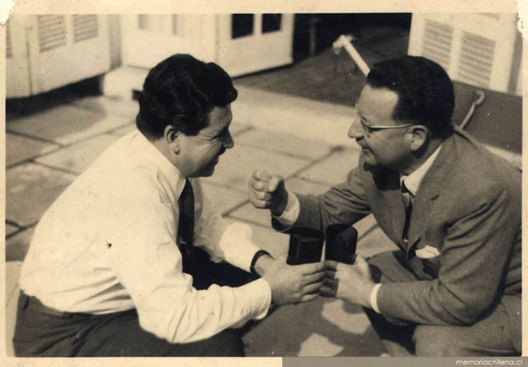Luis Hernández Parker junto a Salvador Allende, 1960