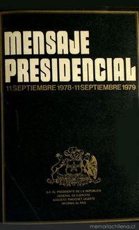 Mensaje Presidencial. 11 septiembre 1978 - 11 septiembre 1979