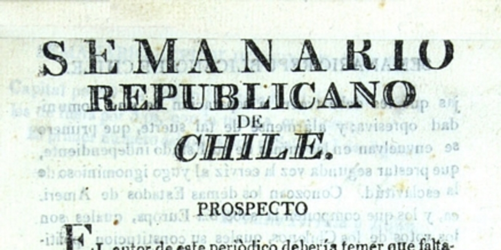 Semanario republicano: n° 1-12 del 7 de agosto a 23 de octubre de 1813