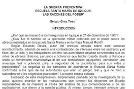 La guerra preventiva : Escuela Santa María de Iquique : las razones del poder