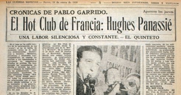 El Hot Club de Francia, Hughes Panassié. Crónicas de Pablo Garrido