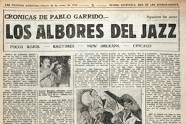 Los albores del jazz. Crónicas de Pablo Garrido