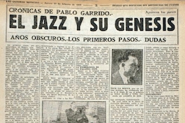 El jazz y su génesis. Crónicas de Pablo Garrido
