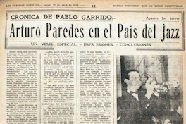 Arturo Paredes en el país del Jazz. Crónicas de Pablo Garrido