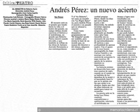 Andrés Pérez, un nuevo acierto