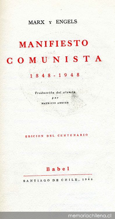 Manifiesto comunista: 1848-1948