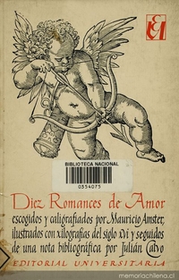 Portada de Diez romances de amor, escogidos y caligrafiados por Mauricio Amster, 1975
