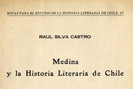 Medina y la historia literaria de Chile
