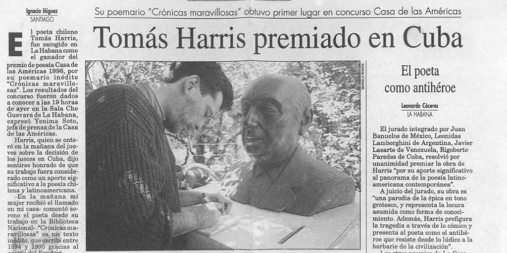 Tomás Harris premiado en Cuba
