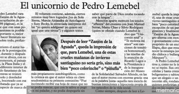 El unicornio de Pedro Lemebel