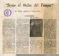 "Según el orden del tiempo", de Juan Agustín Palazuelos