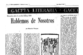 Hablemos de nosotros : discusión sobre la novela chilena, XVII