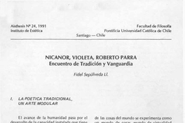 Nicanor, Violeta, Roberto Parra, encuentro de tradición y vanguardia