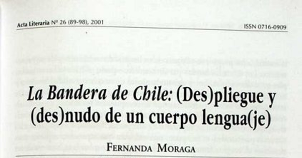 La Bandera de Chile: (Des)pliegue y (des)nudo de un cuerpo lengua(je)
