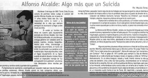 Alfonso Alcalde, algo más que un suicida