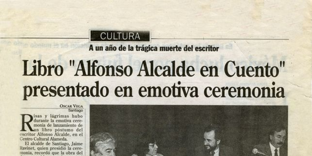 Libro "Alfonso Alcalde en cuento" presentado en emotiva ceremonia