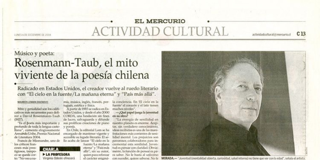 Rosenmann : el mito viviente de la poesía chilena