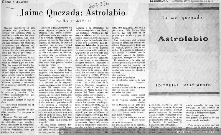 Jaime Quezada: Astrolabio