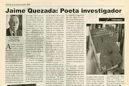 Jaime Quezada, poeta investigador