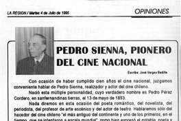 Pedro Sienna, pionero del cine nacional