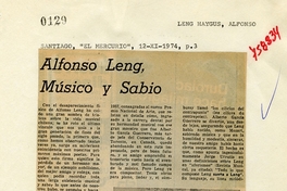 Alfonso Leng: músico y sabio