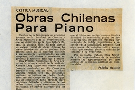 Obras chilenas para piano