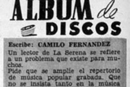 Álbum de discos: un lector de La Serena...