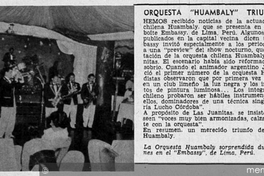 Orquesta Huambaly triunfa en Lima