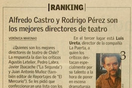 Alfredo Castro y Rodrigo Pérez son los mejores directores de teatro