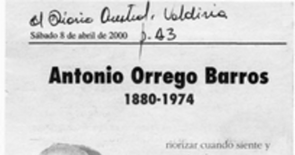 Antonio Orrego Barros: 1880-1974