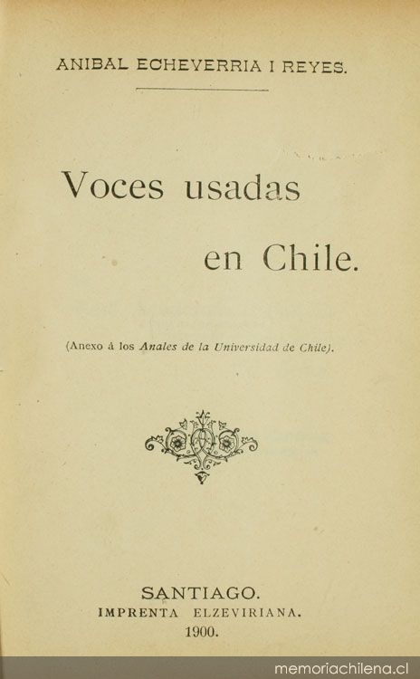 Voces usadas en Chile