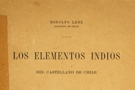 Los elementos indios del castellano de Chile